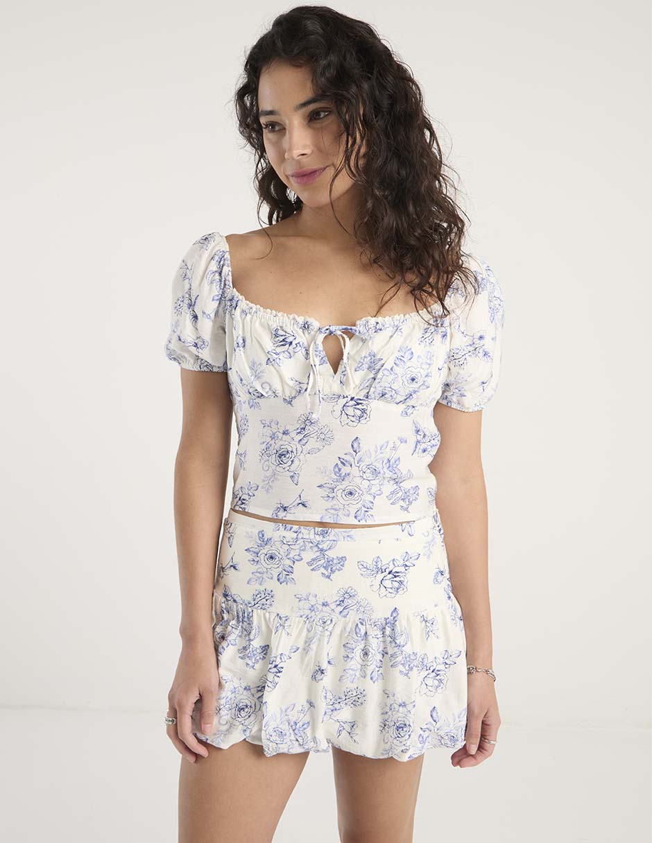 Blusa manga corta para mujer