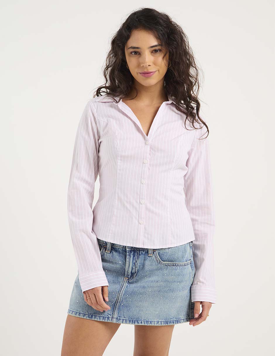 Blusa camisera manga larga para mujer 2