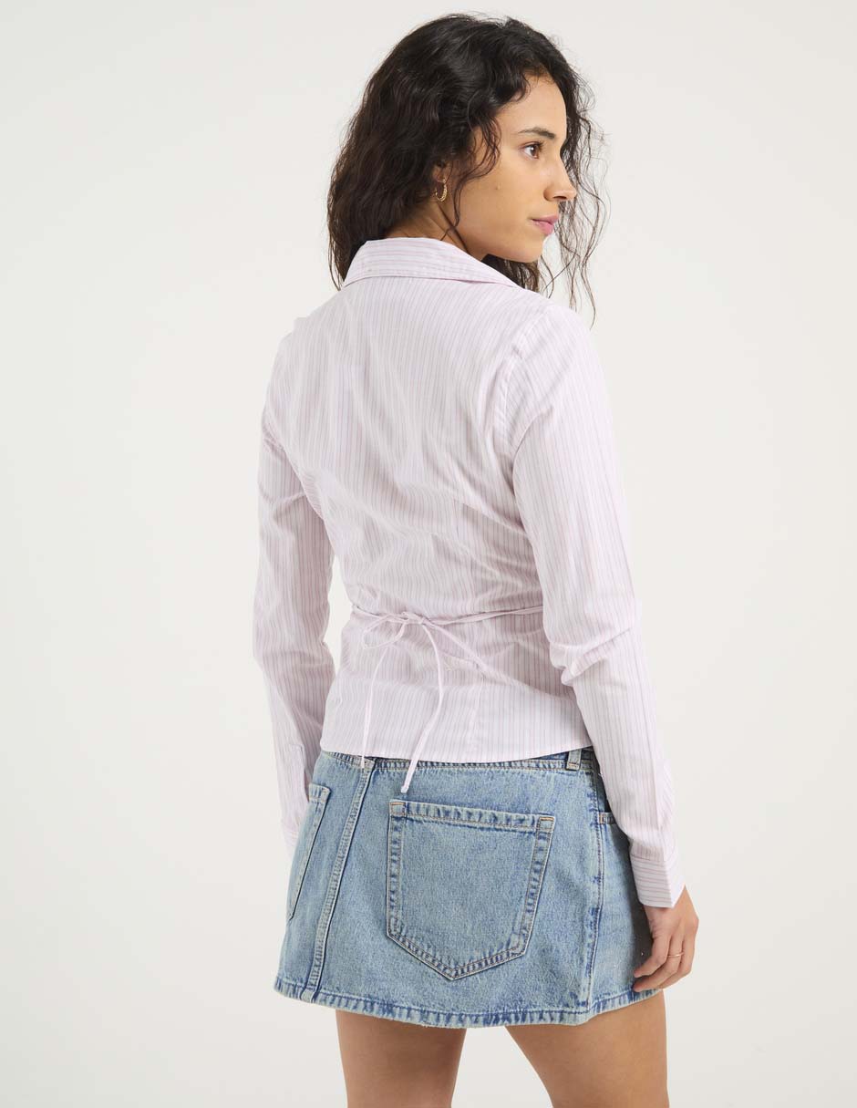 Blusa camisera manga larga para mujer 6