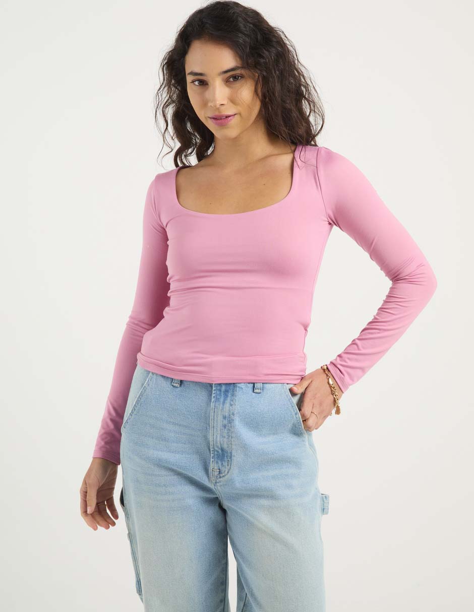 Playera manga larga para mujer