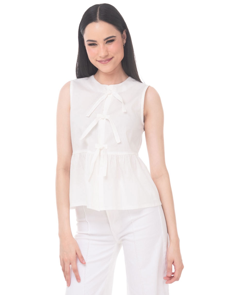 Blusa Peplum sin manga para mujer