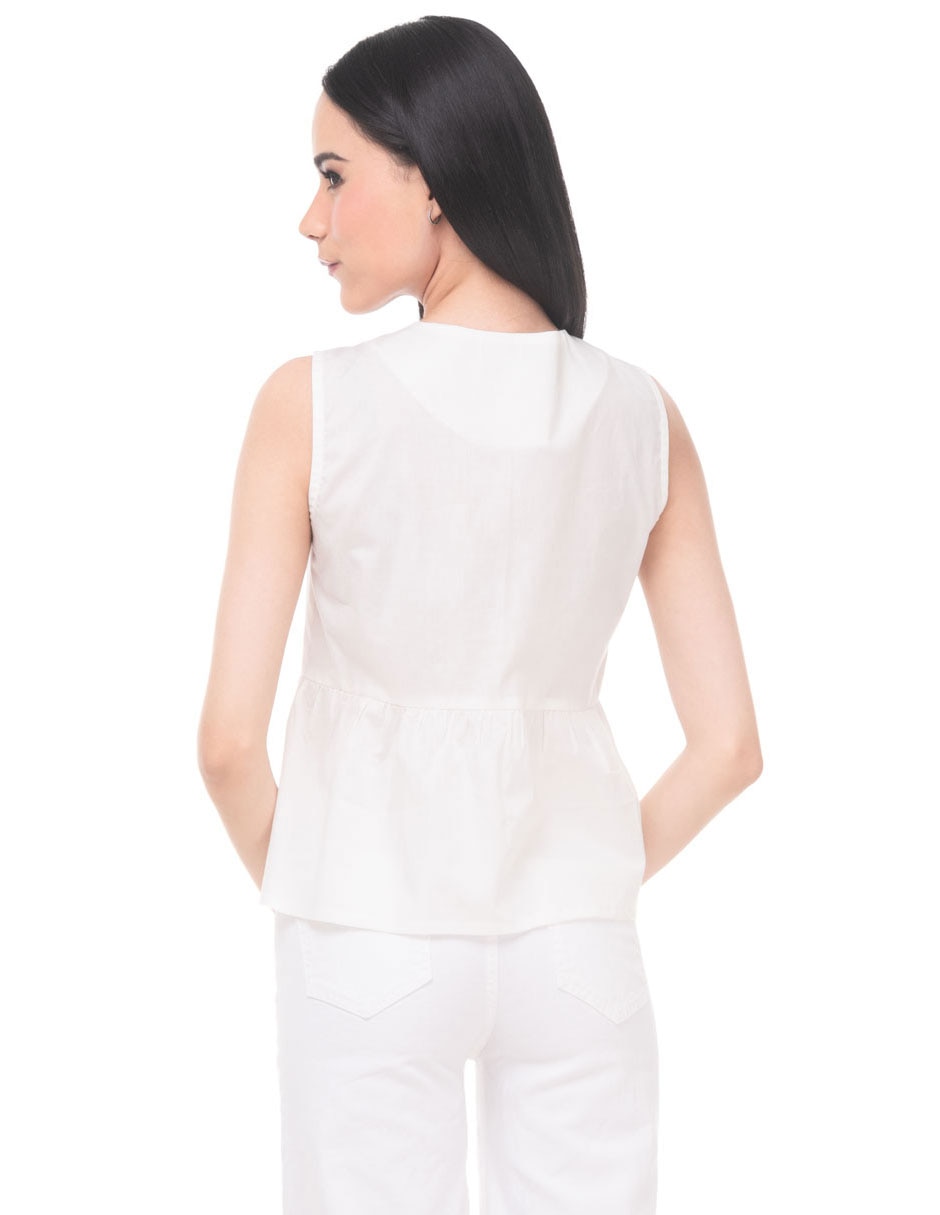 Blusa Peplum sin manga para mujer 2