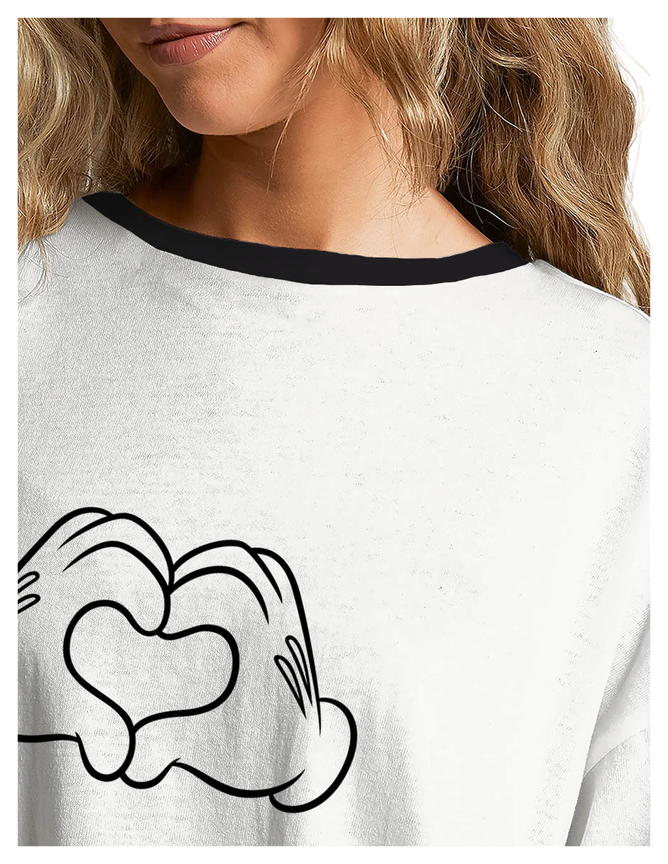 Playera manga corta Coleccion Caricaturas cuello redondo para mujer 3