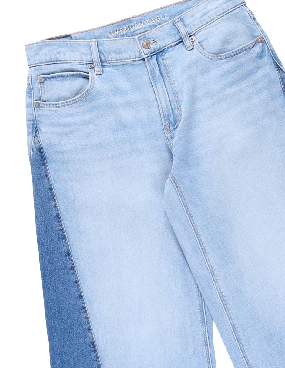 Jeans wide leg cintura media para mujer 5