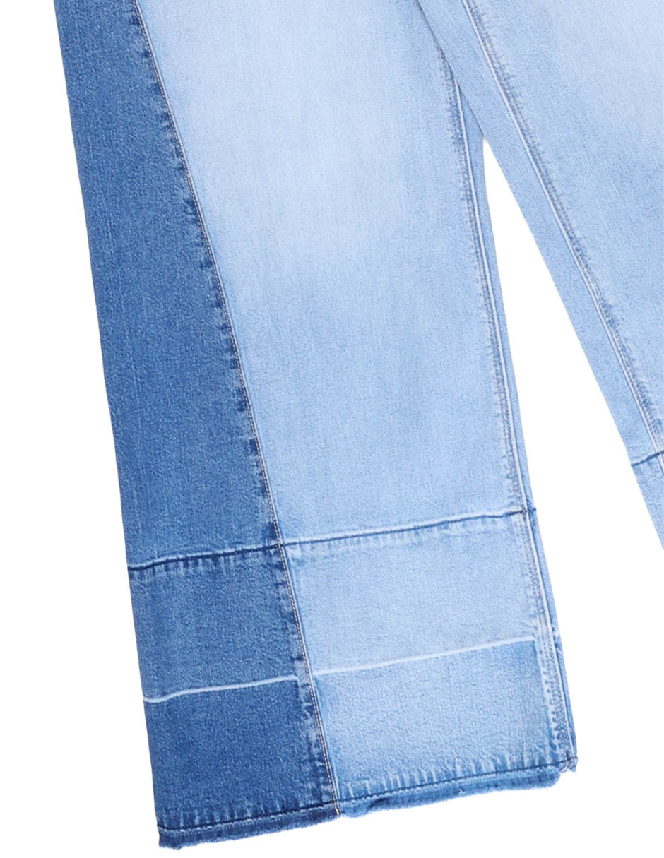 Jeans wide leg cintura media para mujer 6