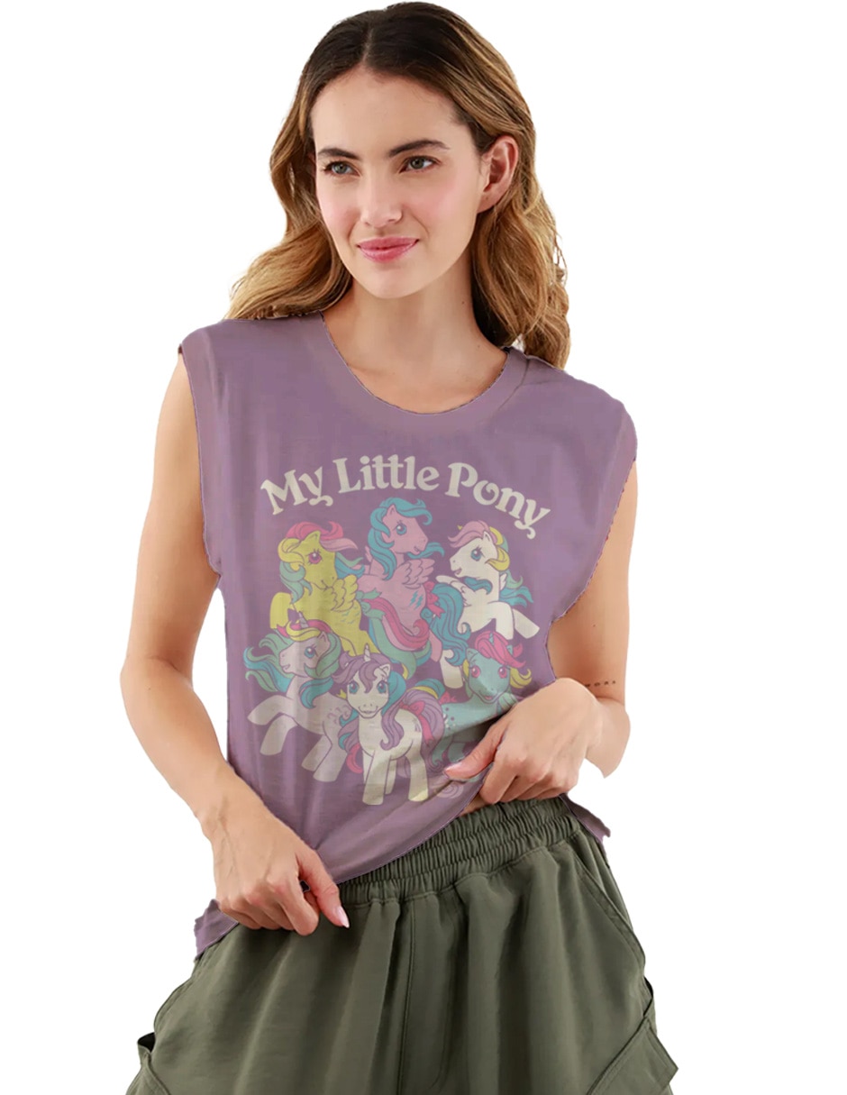 Playera caricaturas cuello redondo para mujer Playera caricaturas cuello redondo para mujer