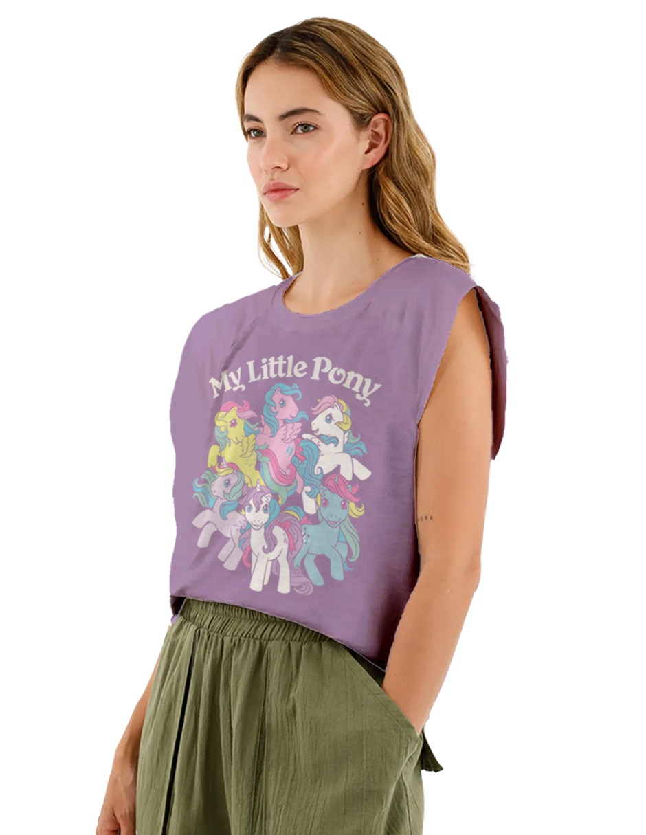Playera caricaturas cuello redondo para mujer 3