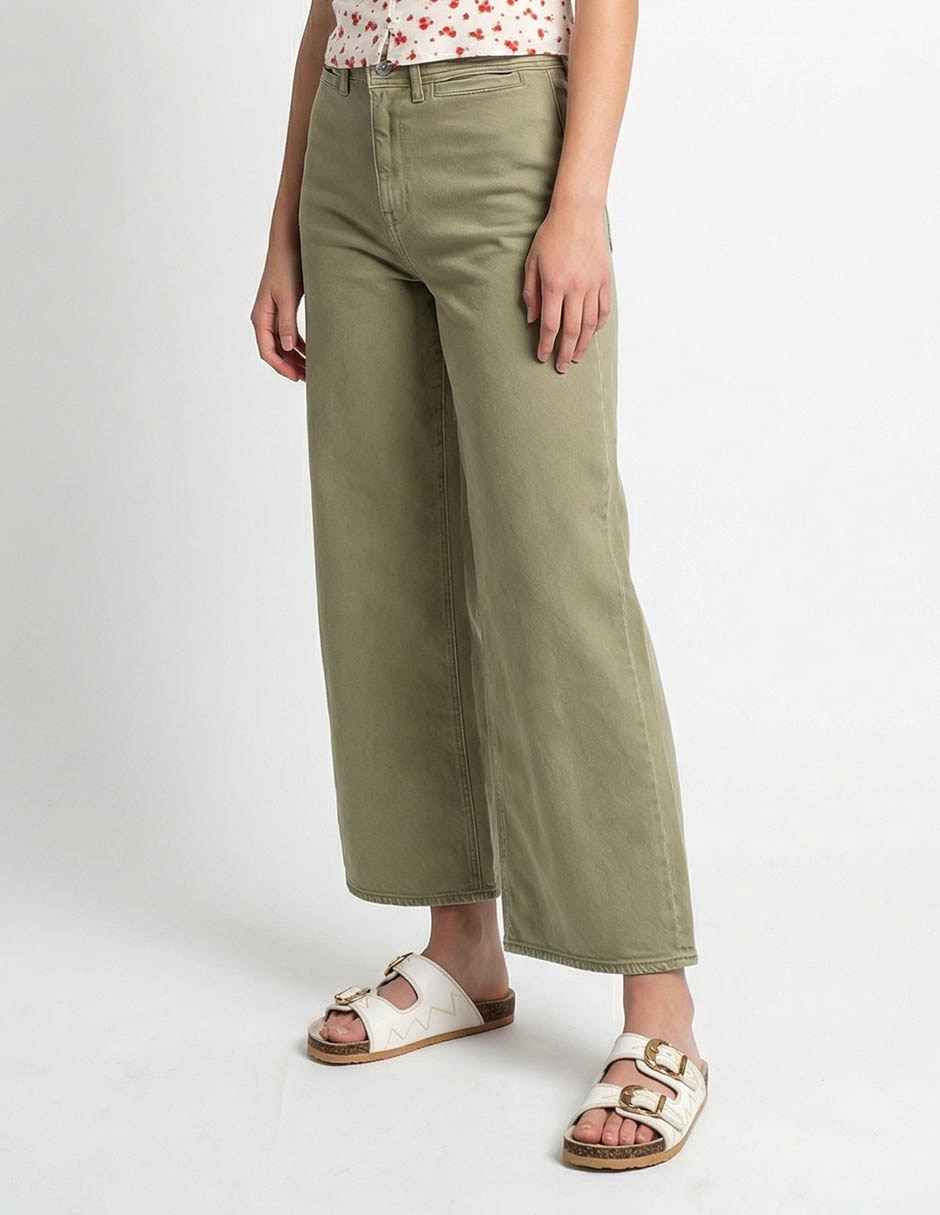 Jeans wide leg cintura media para mujer