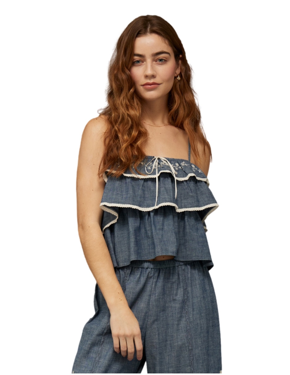 Top escote cuadrado tirante ajustable