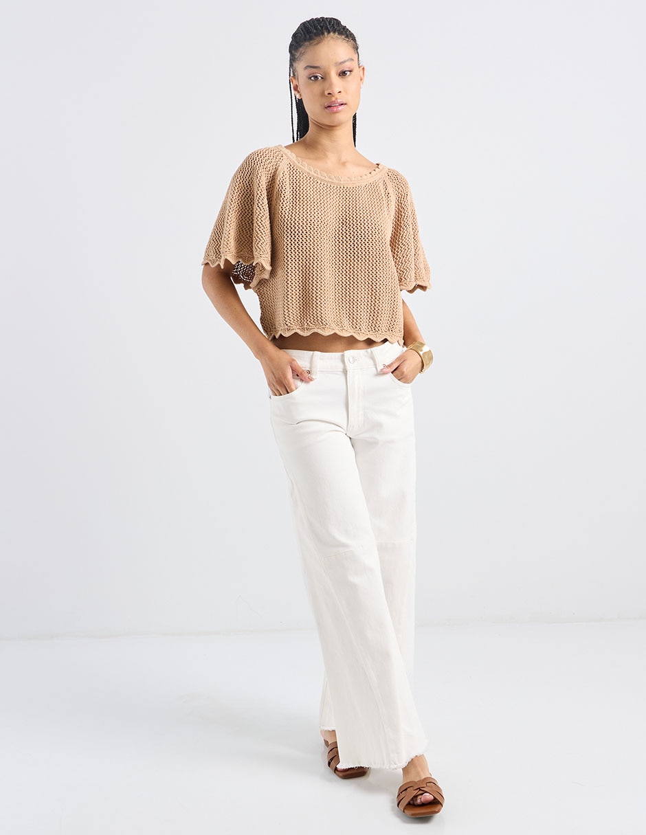 Jeans flare a la cintura para mujer 3