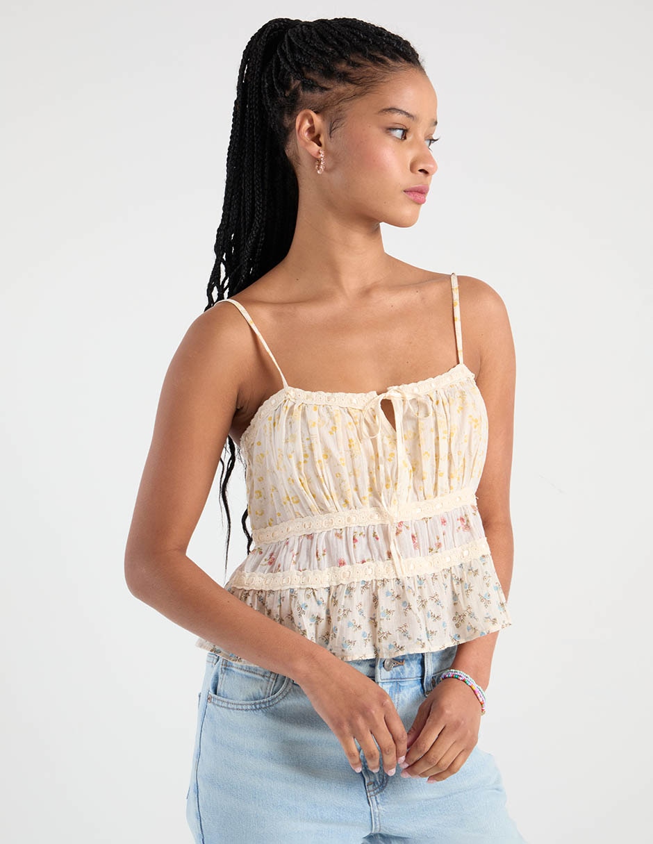 Top escote cuadrado tirante ajustable