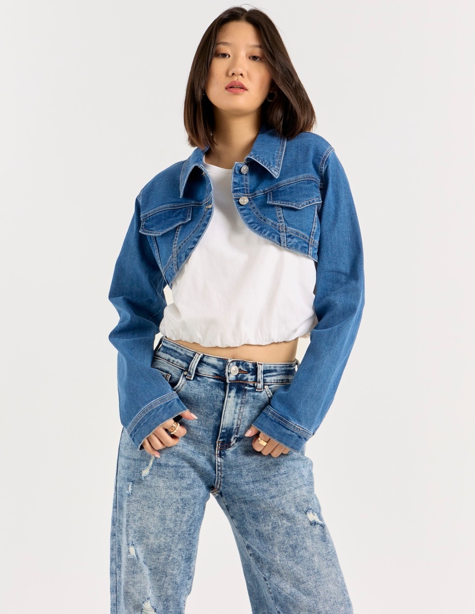 Chamarra denim de mezclilla para mujer