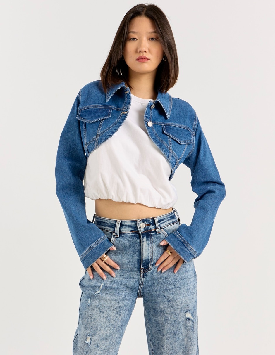 Chamarra denim de mezclilla para mujer 2