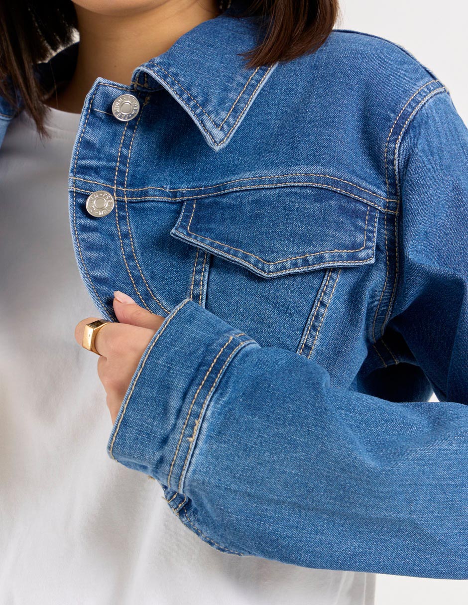 Chamarra denim de mezclilla para mujer 4