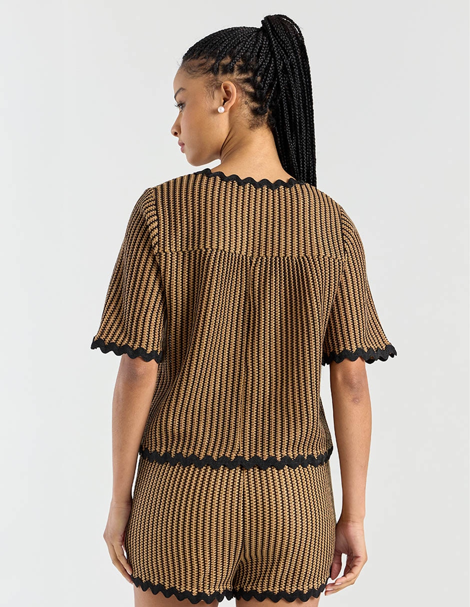 Blusa manga al codo para mujer 6
