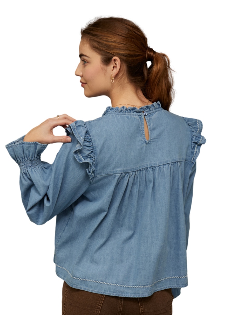 Blusa manga larga para mujer 4