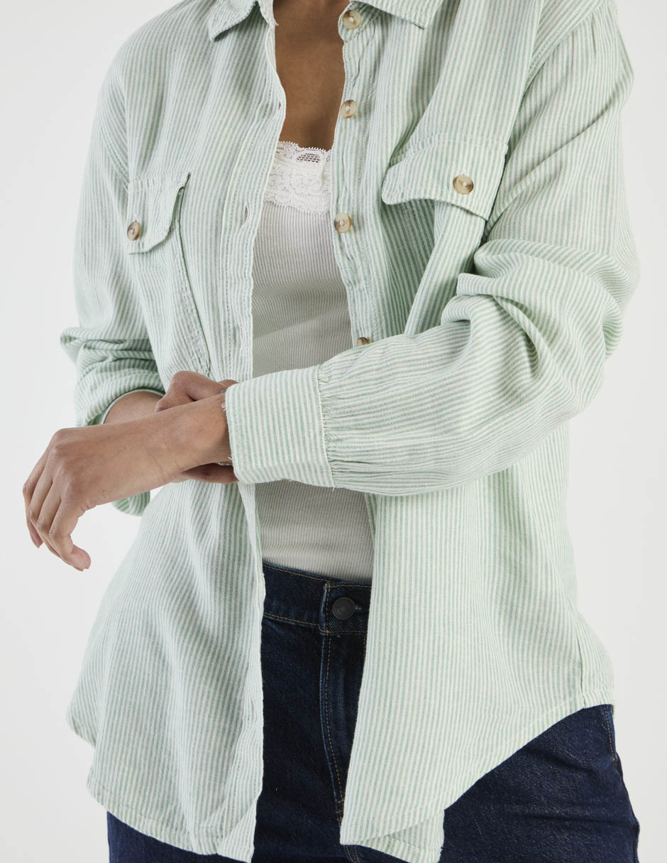 Blusa camisera manga larga para mujer 4