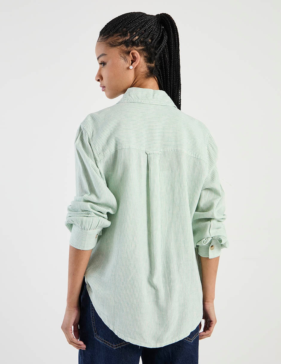 Blusa camisera manga larga para mujer 6