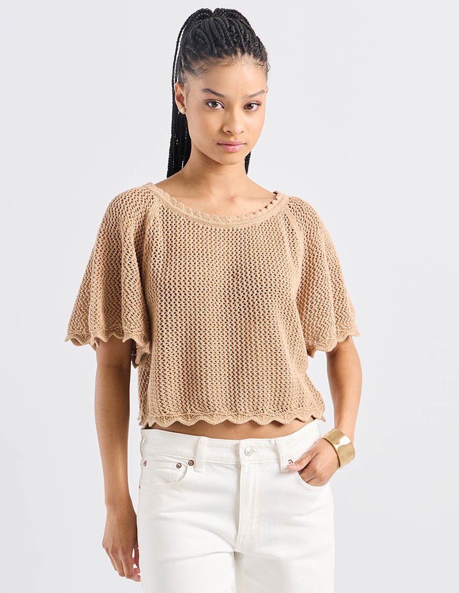 Suéter cuello redondo para mujer