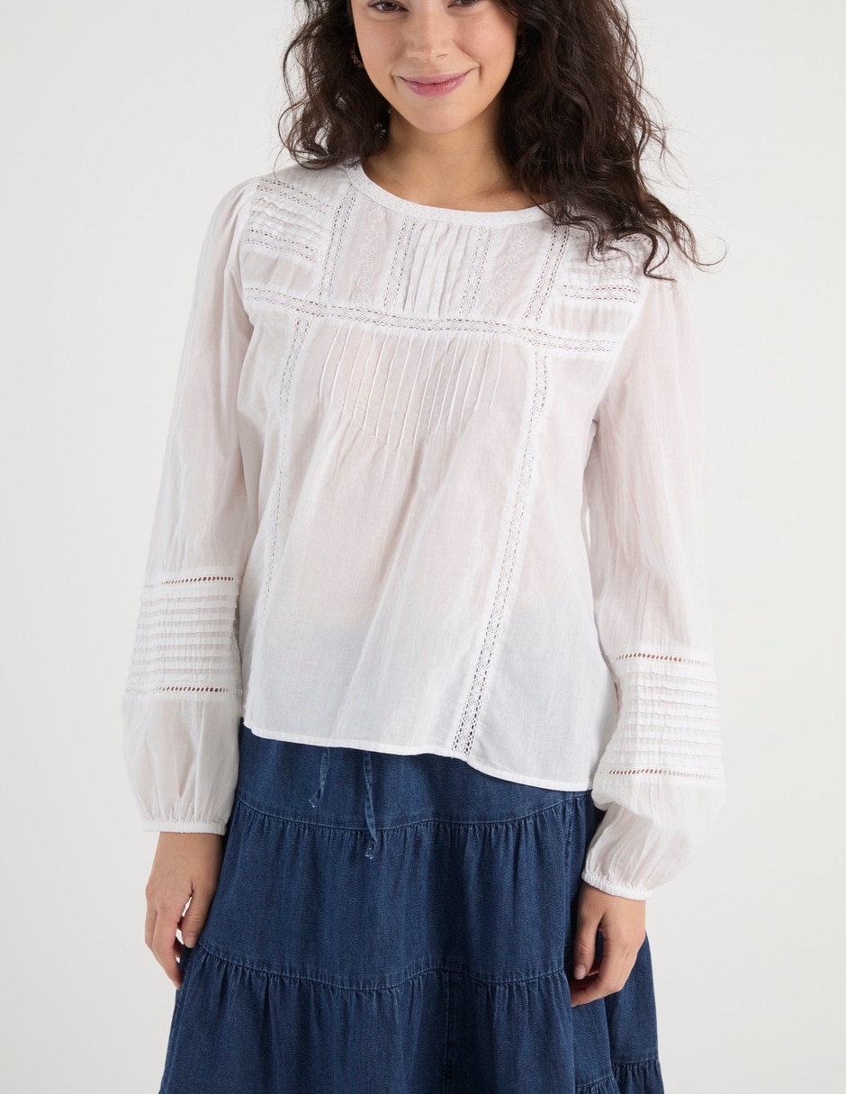 Blusa manga larga para mujer 7
