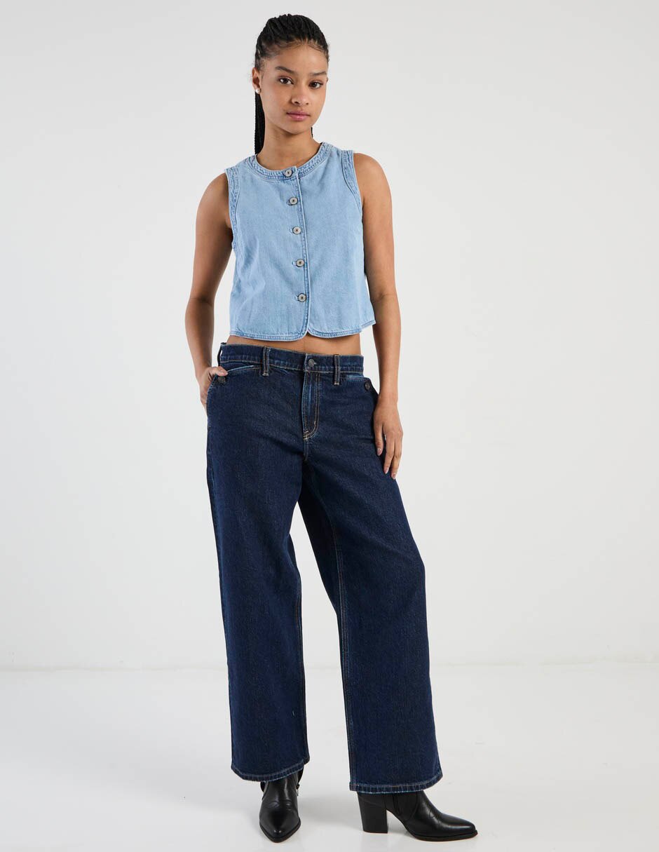 Jeans amplio cintura para mujer