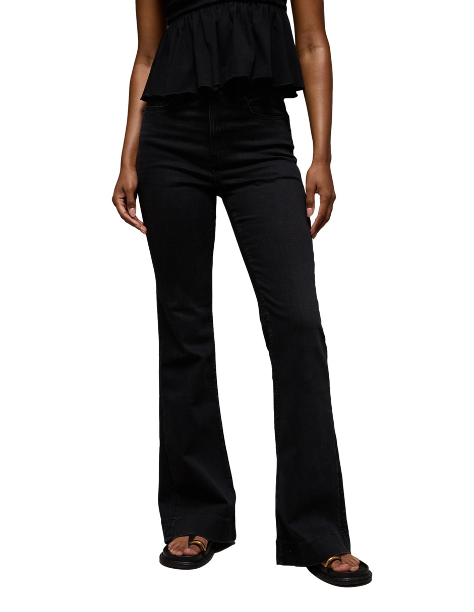 Jeans flare a la cintura para mujer