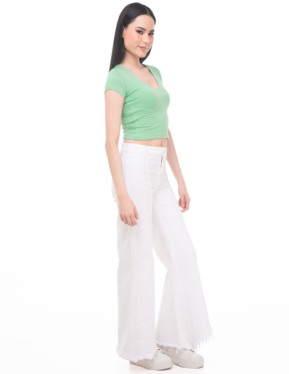 Pantalón acampanado regular para mujer 3