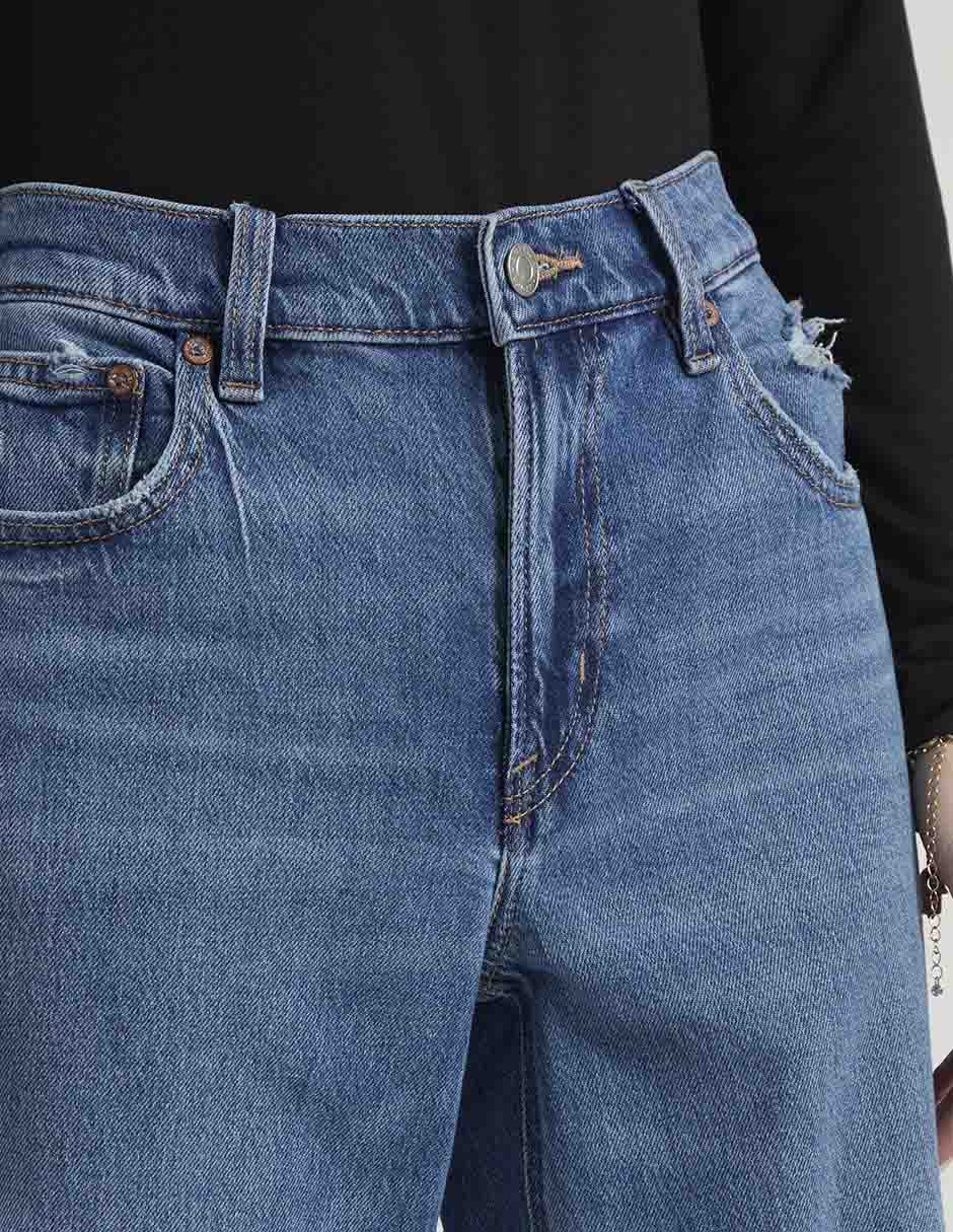 Jeans relaxed amplio cintura para mujer 4