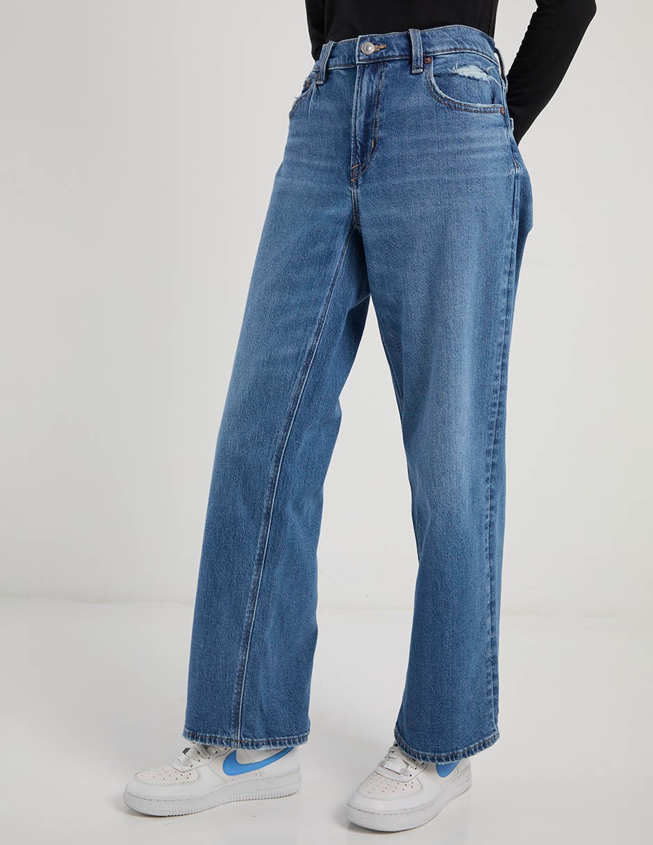 Jeans relaxed amplio cintura para mujer 5