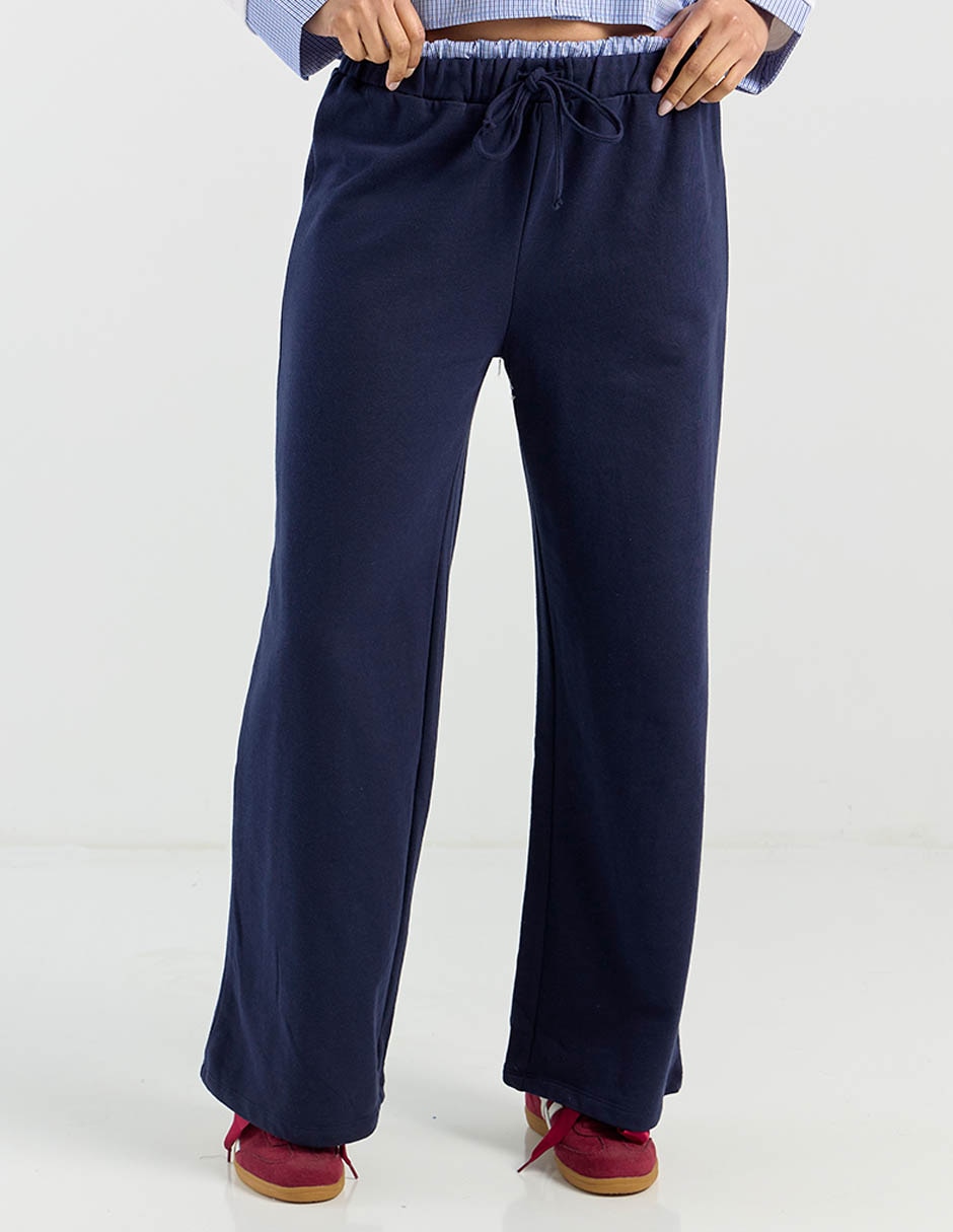 Pants wide leg con jareta para mujer