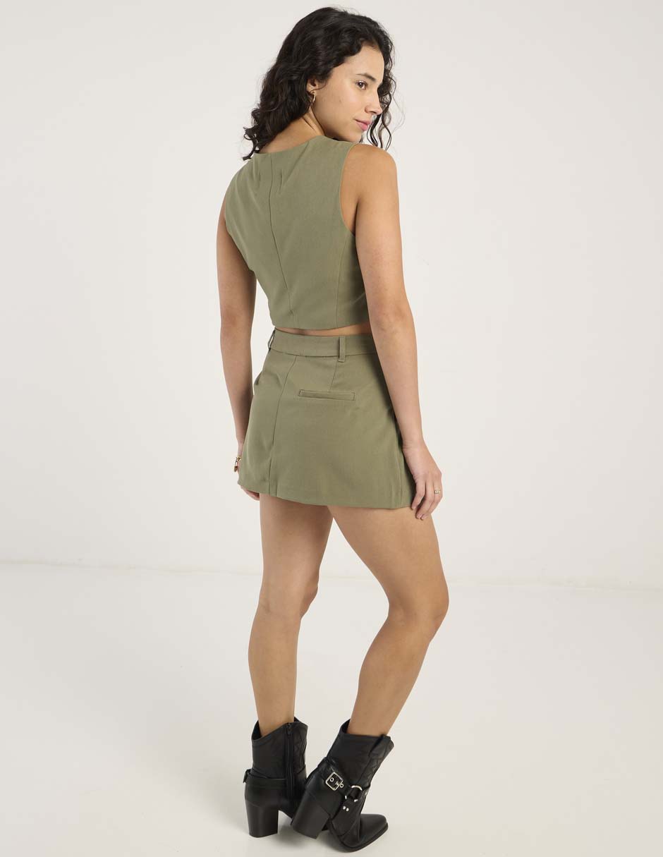 SHORT C/PINZAS COFFEE, CH, VERDE OLIVO