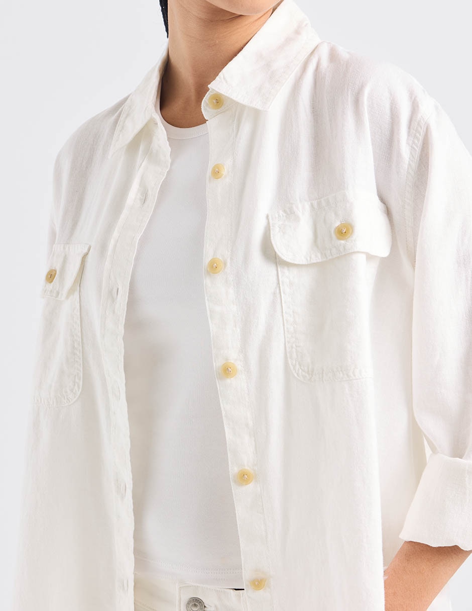 Blusa camisera manga larga para mujer 4