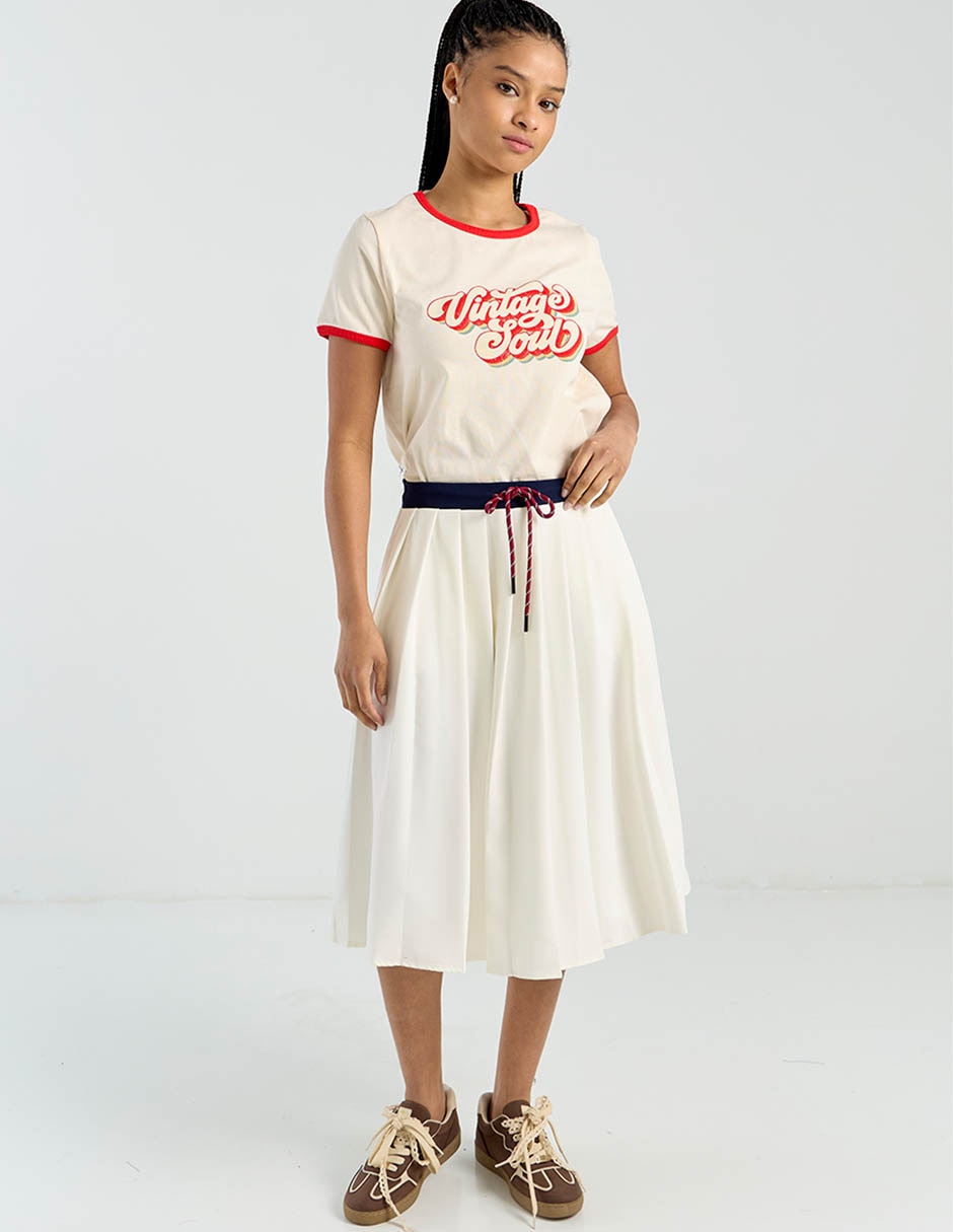 Blusa manga corta cuello redondo para mujer 3