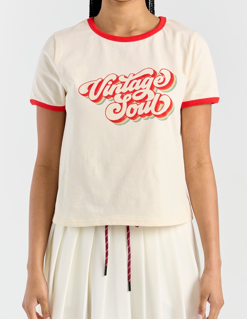 Blusa manga corta cuello redondo para mujer 5