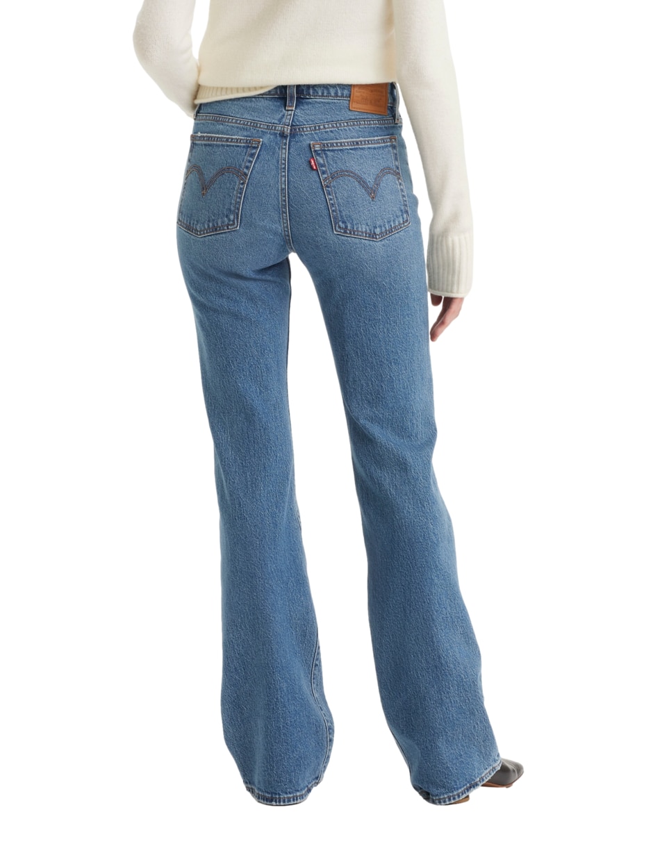 Jeans wide leg wedgie boot para mujer 2