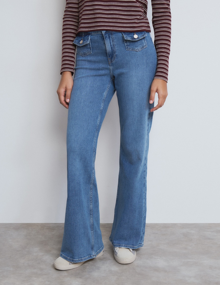 Jeans acampanado straight S26-0780-001-502 para mujer