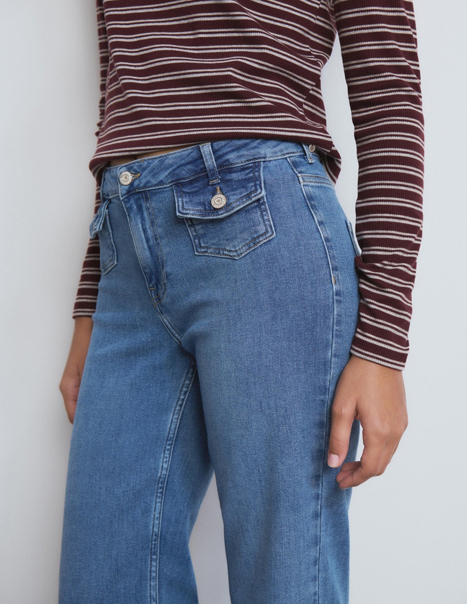 Jeans acampanado straight S26-0780-001-502 para mujer 3