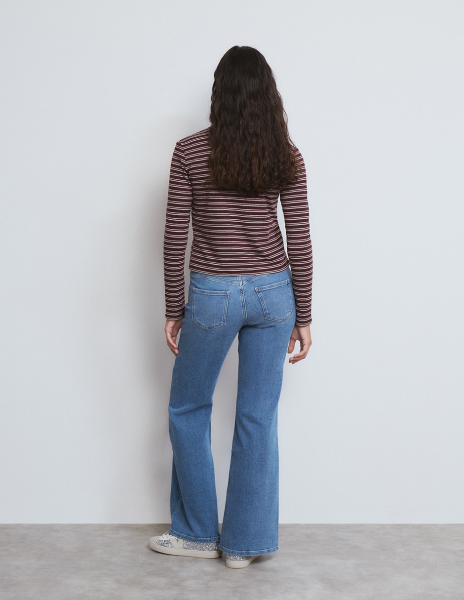 Jeans acampanado straight S26-0780-001-502 para mujer 4