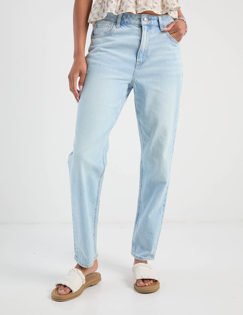 Jeans slim cintura media para mujer