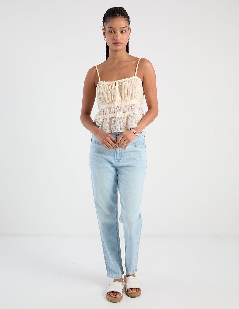 Jeans slim cintura media para mujer 3