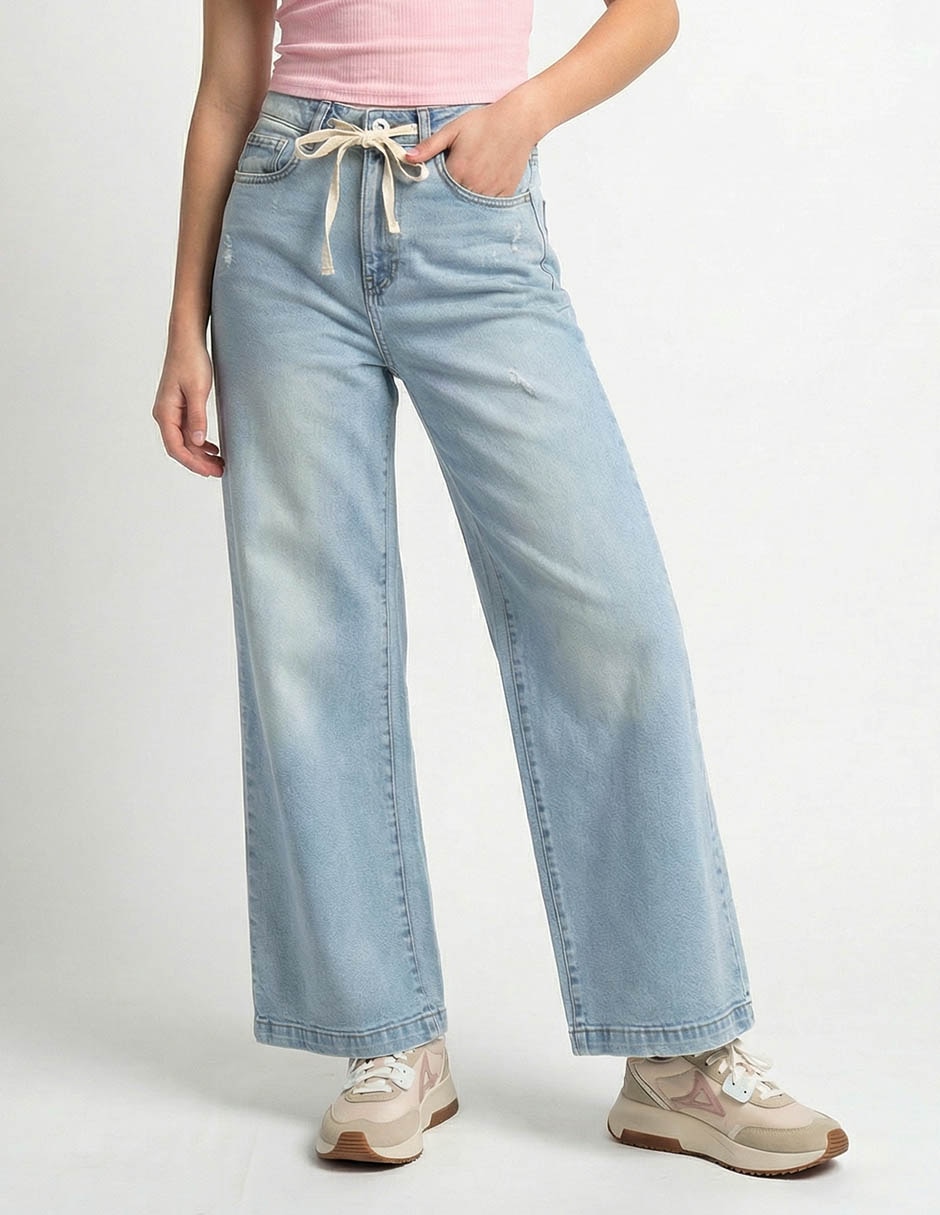 Jeans amplio cintura alta para mujer