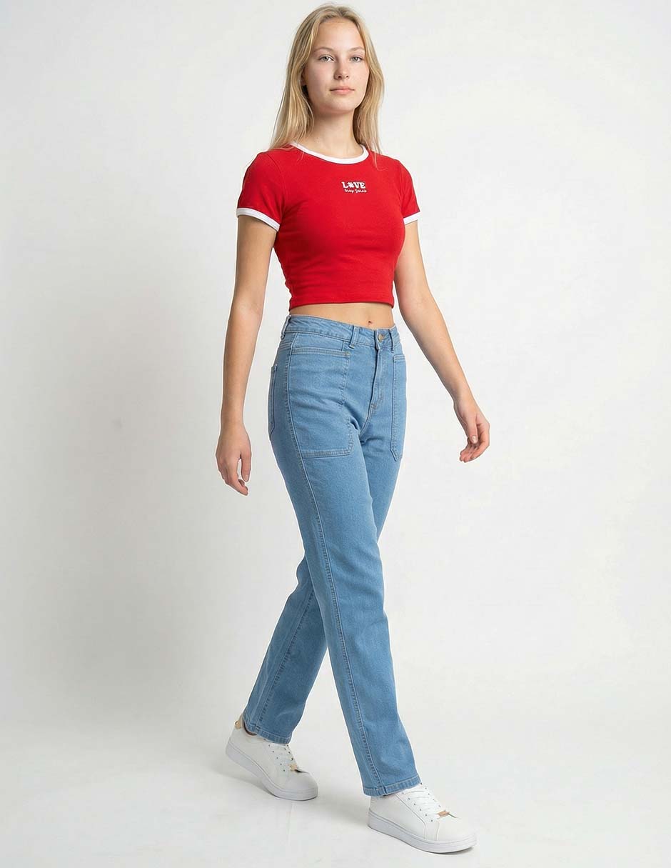 Playera manga corta cuello redondo para mujer 3