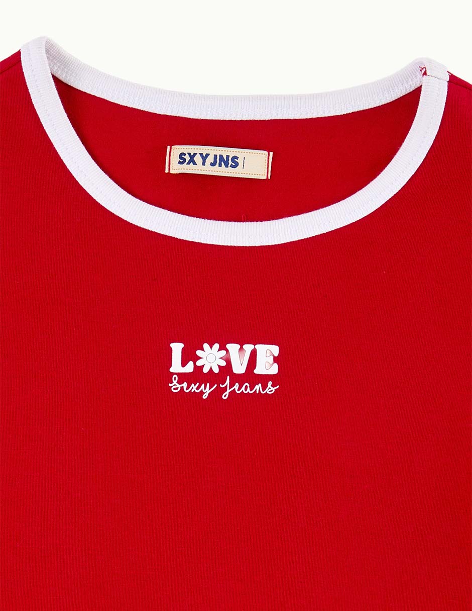 Playera manga corta cuello redondo para mujer 5