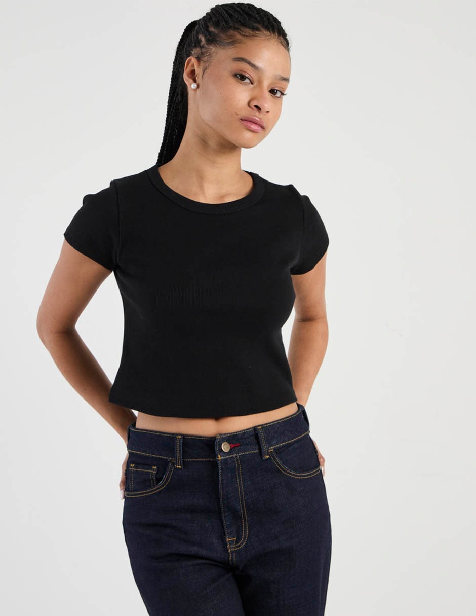 Playera manga corta cuello redondo para mujer 2