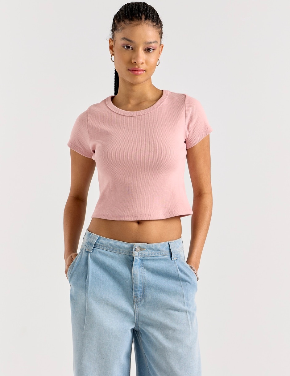 Playera manga corta cuello redondo para mujer Playera manga corta cuello redondo para mujer