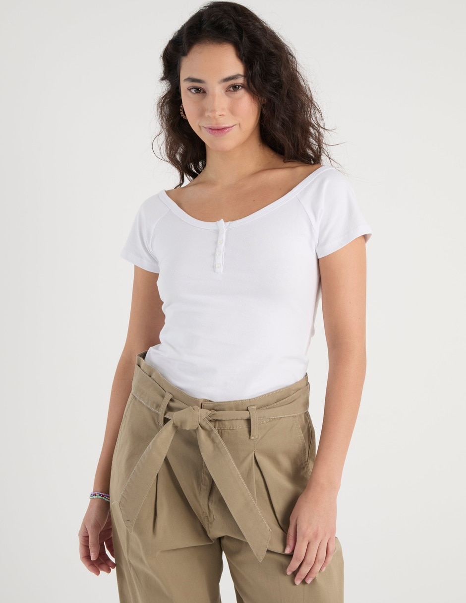 Blusa manga corta para mujer