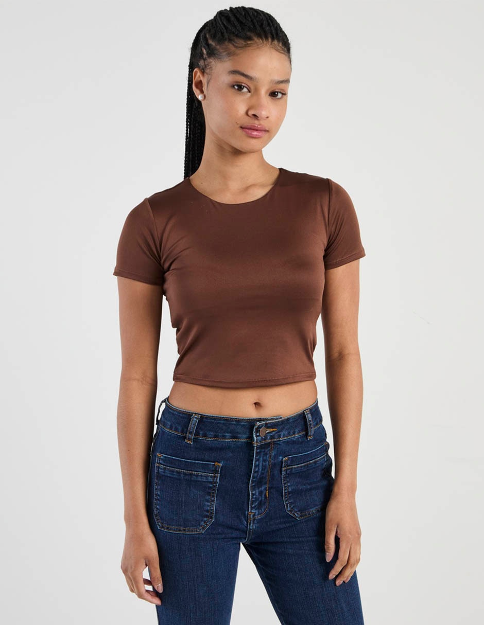 Playera manga corta cuello redondo para mujer Playera manga corta cuello redondo para mujer