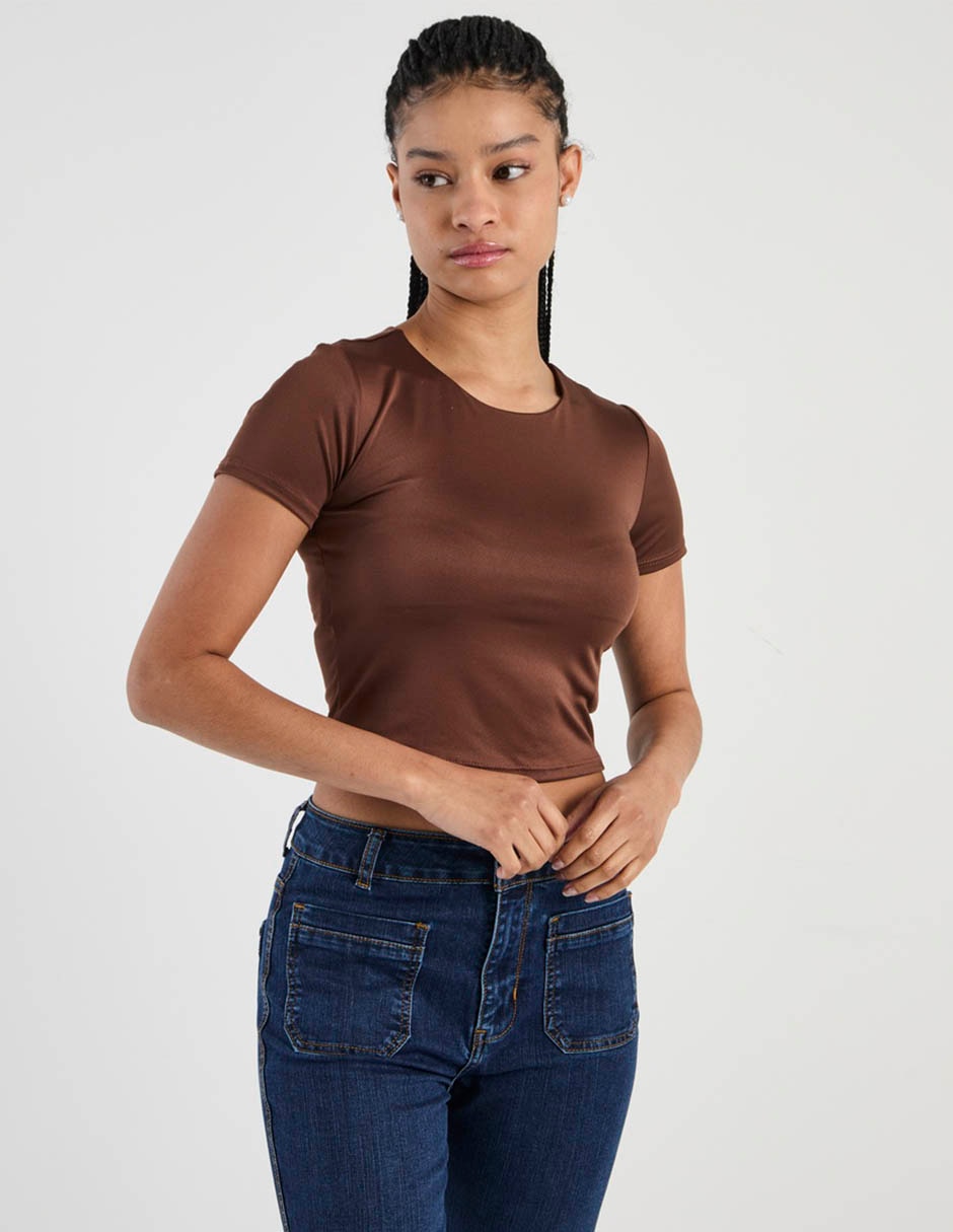 Playera manga corta cuello redondo para mujer 2