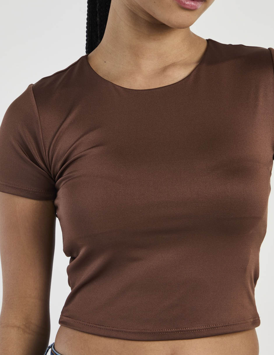 Playera manga corta cuello redondo para mujer 4