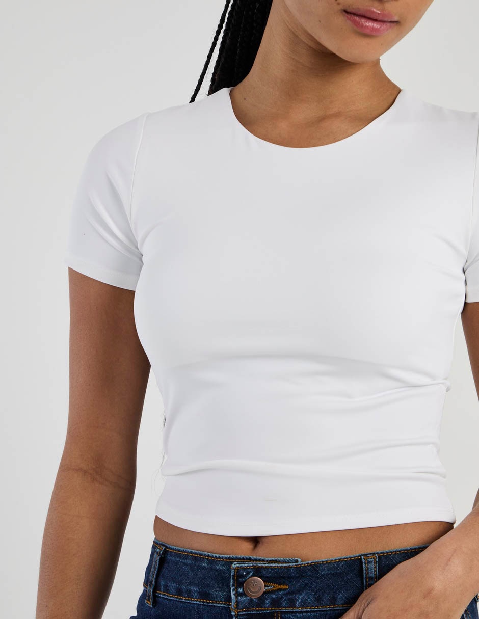 Playera manga corta cuello redondo para mujer 4